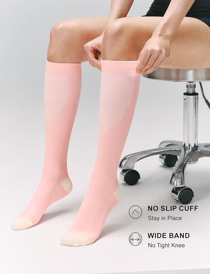 FITRELL 3 Pairs Compression Socks for Women and Men 20-30mmHg-Circulation Support Socks