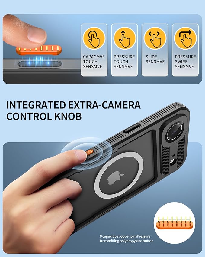 Lanhiem Magnetic for iPhone Air Phone Case, IP68 Waterproof Dustproof Phone Case, [Compatible with Magsafe] [Built-in Screen Protector] Full Body Heavy Duty Rugged Phone Cover 17 Air 6.5 inch, Black