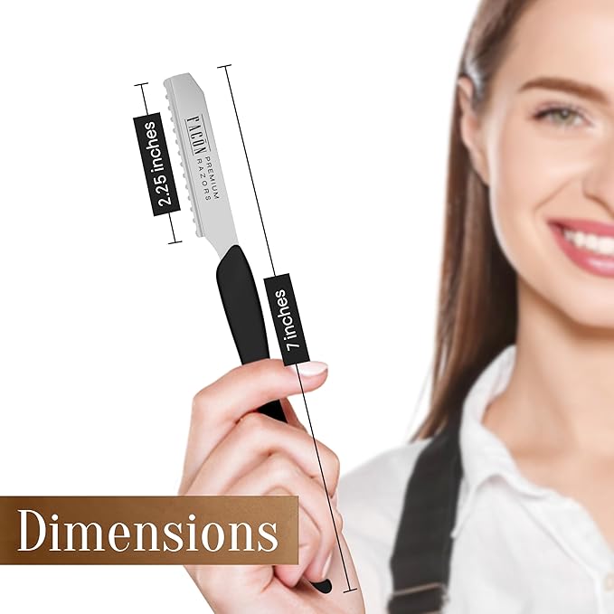 Facón Hair Razors for Cutting Hair - Professional Styling Razor Kit with 11 Replacement Blades, Stainless Steel Hairs Cutting Tool for Salon & Home, Premium Cutting Thinning Texturizing Faether Razor