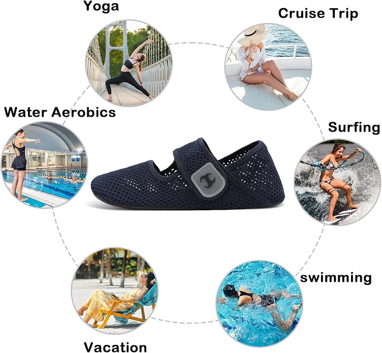 Water Shoes for Women Men Barefoot Beach Swim Aqua Socks Summer Wide Slides Sandals Quick Dry Pool River Sea Sock Shoes