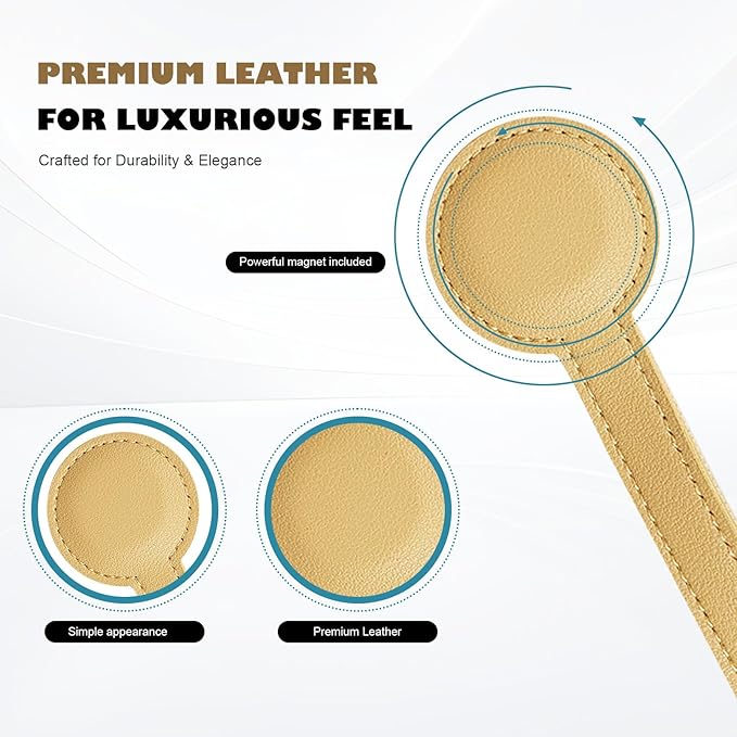 Hat Clip for Travel on Bag, Magnetic Hat Clip, Hands-Free Leather-Style Carrier for Purse Backpack or Luggage, for Straw Hats and Caps, 1-Pack, Beige ﻿