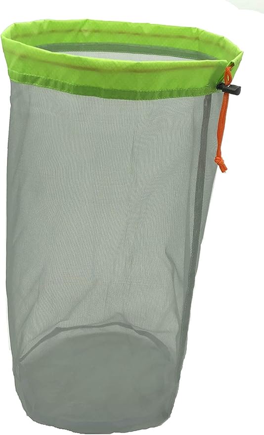 Alemon Mesh Stuff Sack, Drawstring Ditty Bags Storage Pouch Bag Stuff Sacks for Backpacking Travel Camping Hiking, Ultralight, Small to XXlarge Set of 5