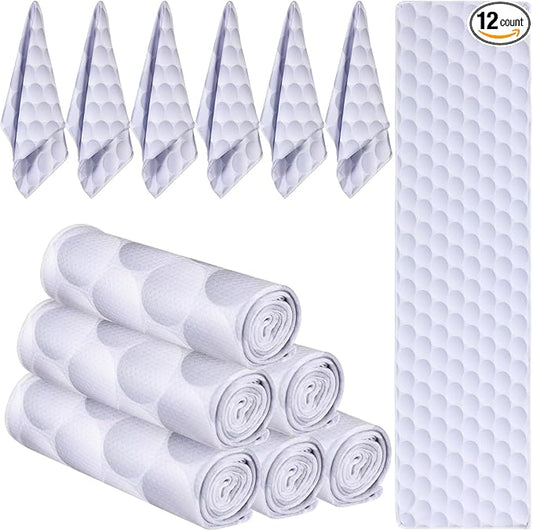 Peryiter 12 Counts Mini Cooling Towel, 30" x 9" Baseball Softball Soccer Golf Sweat Towel, Breathable Chilly Rag, Microfiber Sport Rags for Team Gym Running Coach Gift