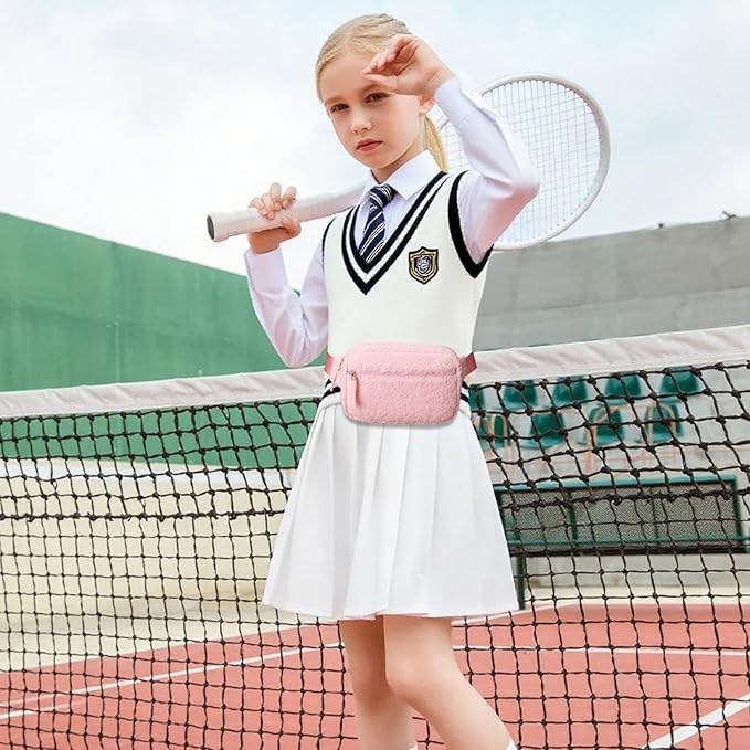 Fanny Pack Birthday Graduation Gifts for 7 8 9 10 11 12 13 Year Old Teen Girls Her Kids, Preppy Cute Trendy Stuff Colorblock Crossbody Bag Adjustable Belt Bags for Travel Essentials