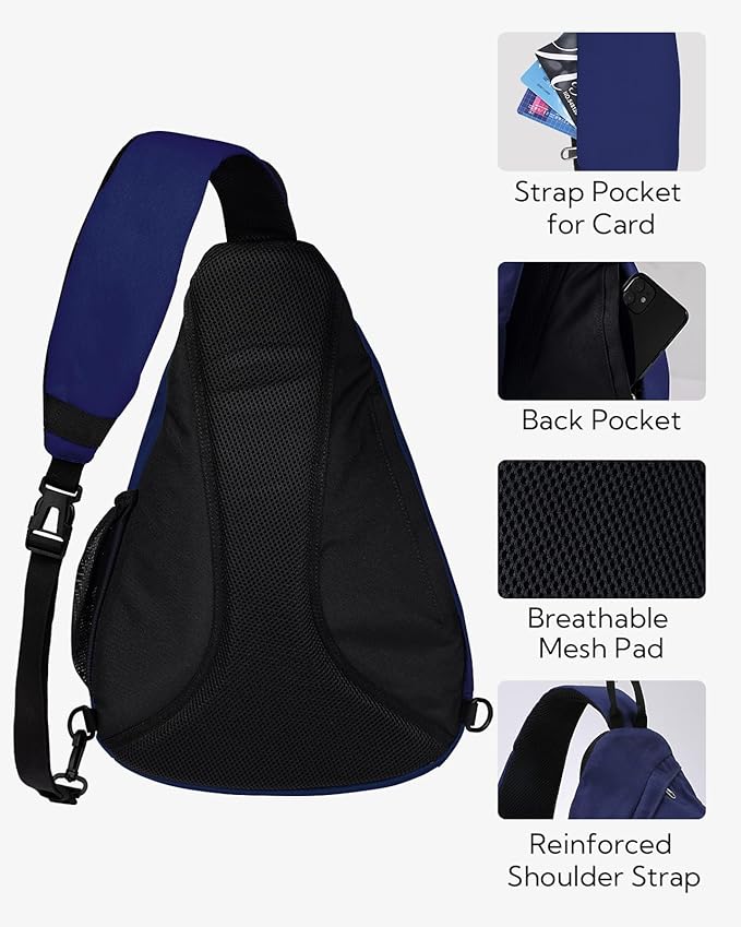 WATERFLY Sling Bag Sling Backpack Small Crossbody Shoulder Bag for Men Women Traveling Cycling Hiking Daypack