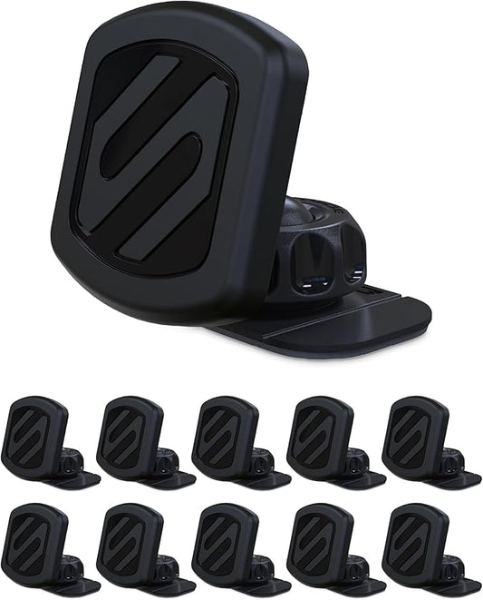 Scosche MAGDM-10KFLT MagicMount Magnetic Car Phone Mount for Dashboard, 360° Adjustable Magnet Head, Universal Cell Phone Holder for Car Compatible with iPhone Samsung & All Devices (Pack of 10)