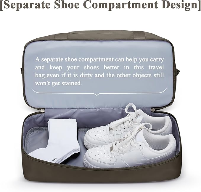 Travel Duffel Bag with Shoes Compartment, Overnight Weekender Bags for Women,Carry on Personal Item Bag