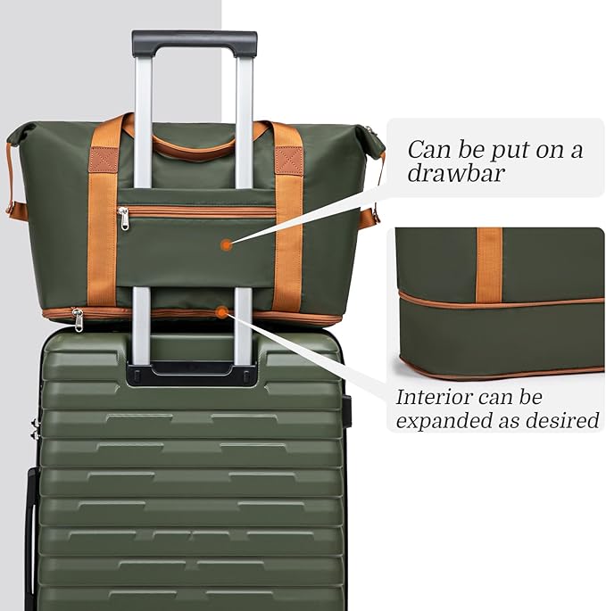 Cosbarn Luggage Sets 5 Piece Suitcases with Wheels, Suitcase Set ABS Hard Case Luggage with Spinner Wheels Durable Travel Luggage