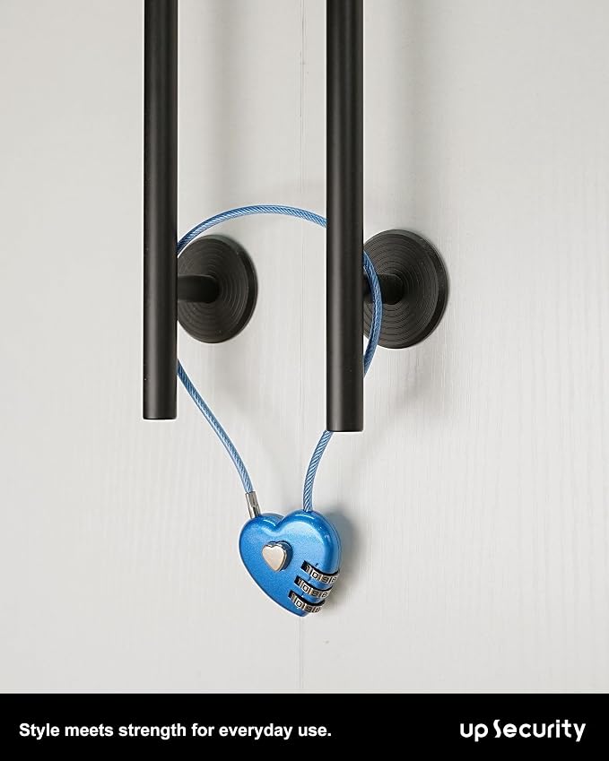 3 Digit Combination Lock, Thin Cable Lock with Code, Cable Padlock Combination, for Travel Essentials, Luggage, Helmet, Stroller, Wardrobe Closet, French Refrigerator Door, Pool Gate