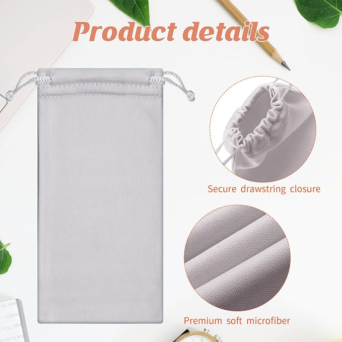 Treela 150 Pack Microfiber Case Pouch Bag Sunglasses Pouch Soft Slim with Drawstring Closure Sunglass bag for Men Women