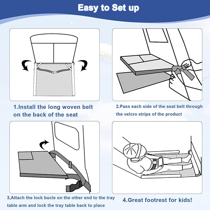 Toddler Airplane Bed - Toddler Airplane Seat Extender, Toddler Travel Essentials, Portable Kids Plane Footrest, Airplane Bed for Toddler,Airplane Extender for Kids
