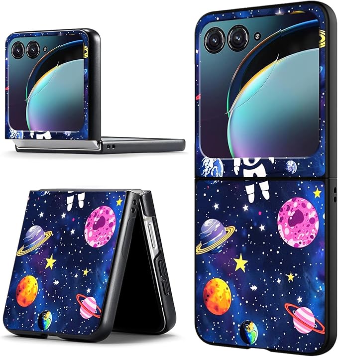 for Motorola Razr 2025 Case,for Moto Razr 60 Phone Case Cute Slim Hard PC Ultra-Thin Anti-Scratches Shockproof Protective Phone Cover,Astronaut Space Planet
