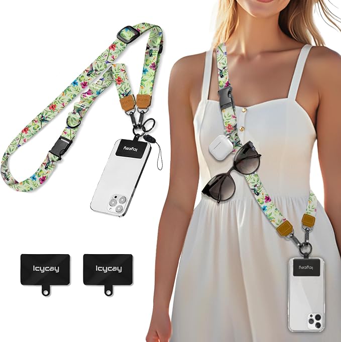 Icycay Phone Lanyard Crossbody, Bird Cell Phone Strap for Around The Neck Adjustable, Anti Theft Cute Lanyard for ID Holder Keys Accessories Travel Essential
