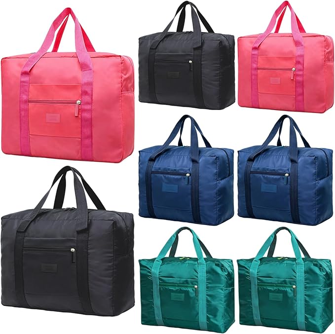 Travel Duffel Bag 8 PCS Foldable Travel Bag Carry on Luggage Bag Waterproof Tote Sports Gym Bag Lightweight Large Weekender Overnight Bag for Women and Men (8 PCS)