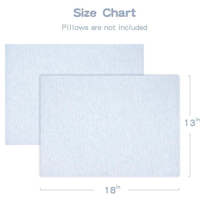 Zenssia Organic Cotton Toddler Pillowcase/Travel Pillowcase Pack of 2 Set 13x18 Inches with Envelope Closure - Soft & Breathable Baby Pillow Case Cover Solid Blue