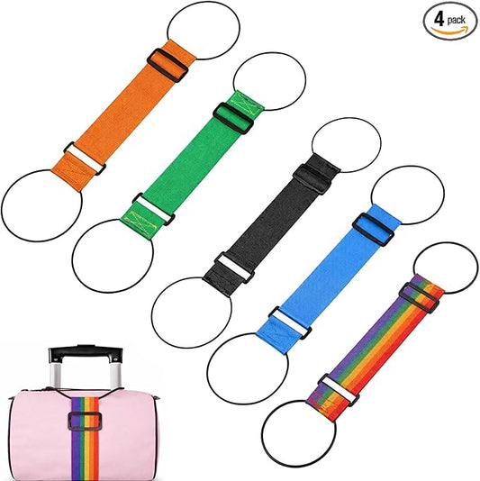 Luggage Straps for Suitcase, 5-Pack Adjustable Travel Straps for Multiple Bags, Durable Elastic Connector Straps for Airport Consolidation and Hands-Free Transport