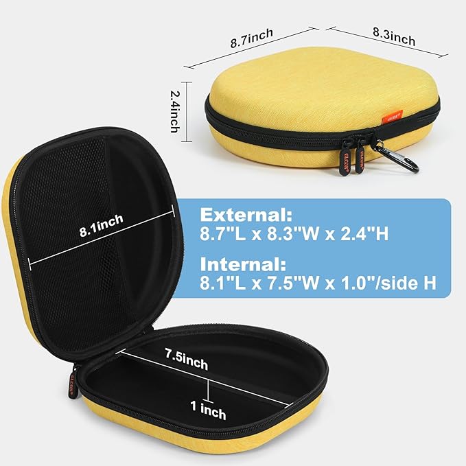 Hard Shell Headphone Case - Durable Zipper Headphones Case Portable Carrying Pouch Bag Compatible with JBL 770NC/720BT/520BT/510BT, Sony WH-CH520/WH-CH720N, Soundcore, Bose, Jlab, TOZO Headphones