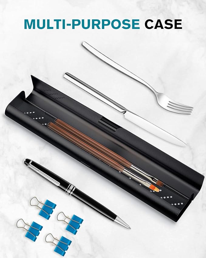 Toothbrush Case Cover for Traveling, Aluminum Toothbrush Holder for Manual Toothbrush + Mini Toothpaste, Portable Tooth Brush Storage Box for Camping Business Trip-Black (1 Pack)