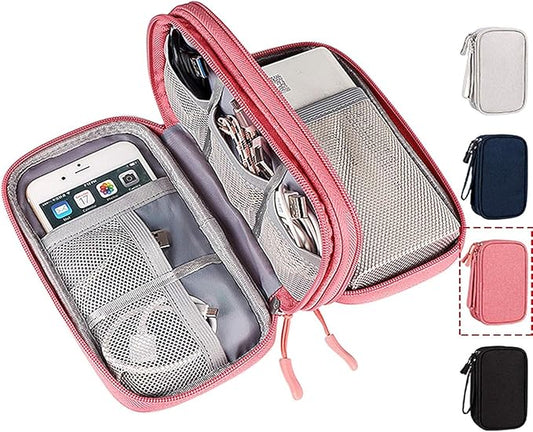 CAOODKDK Electronic Organizer Travel USB Cable Accessories Bag/Case,Waterproof for Power Bank,Charging Cords,Chargers,Mouse,Earphones Flash Driver