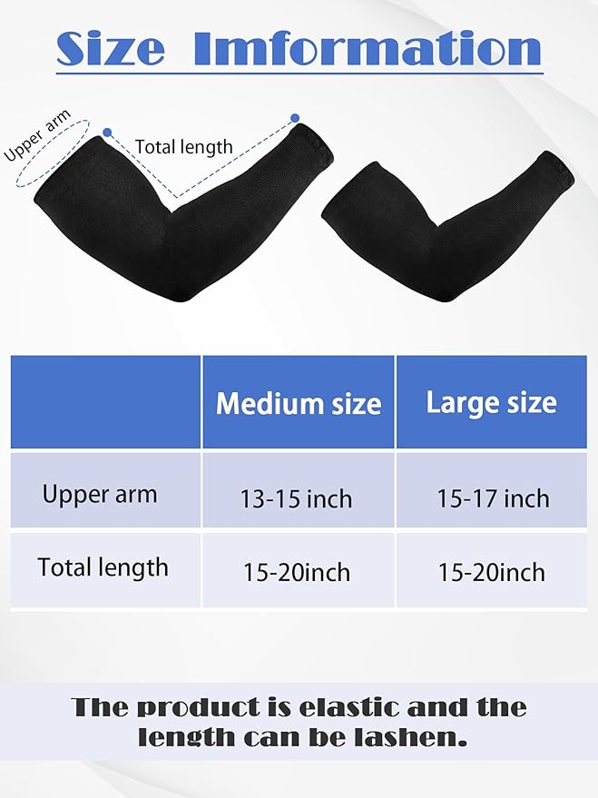 Boao 10 Pairs UV Arm Sleeve for Men Women Cooling Tattoo Cover up Compression Sun Protection Sleeves for Outdoor Activities