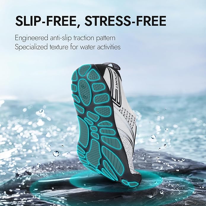 ATHMILE Hiking Barefoot Water Shoes for Women Men Beach Swim Aqua Pool River Quick Dry Athletic Wide Toe Outdoor Sport Kayaking Boating Rock Climbing Yoga Lake