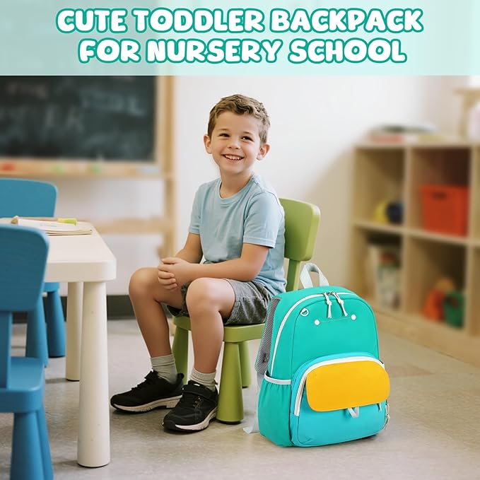BTOOP Kids Backpack for Boys Girls 3-6, Preschool Kindergarten Backpack with Insulated Lunch Compartment & Chest Strap, Cute Lightweight School Travel Bag Fits A4 Folder