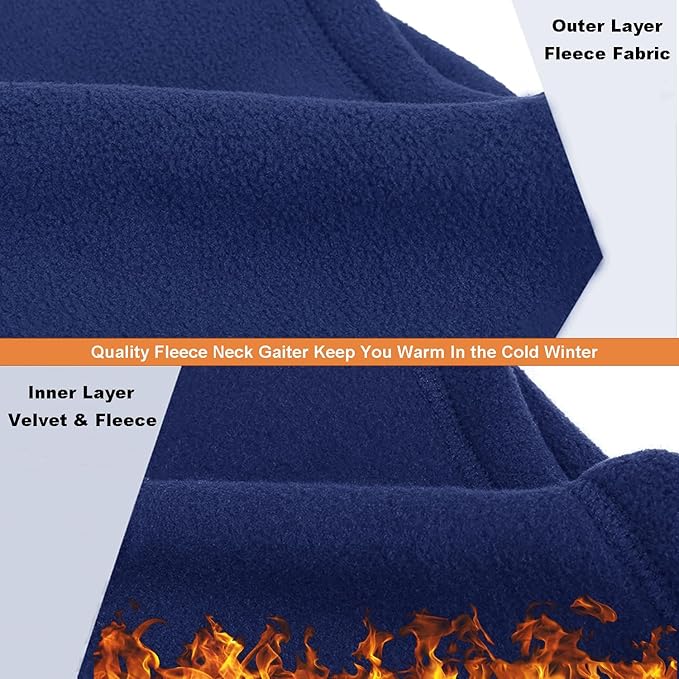 12 Pieces Fleece Neck Warmer For Men Women Winter Neck Gaiter Windproof Face Covering