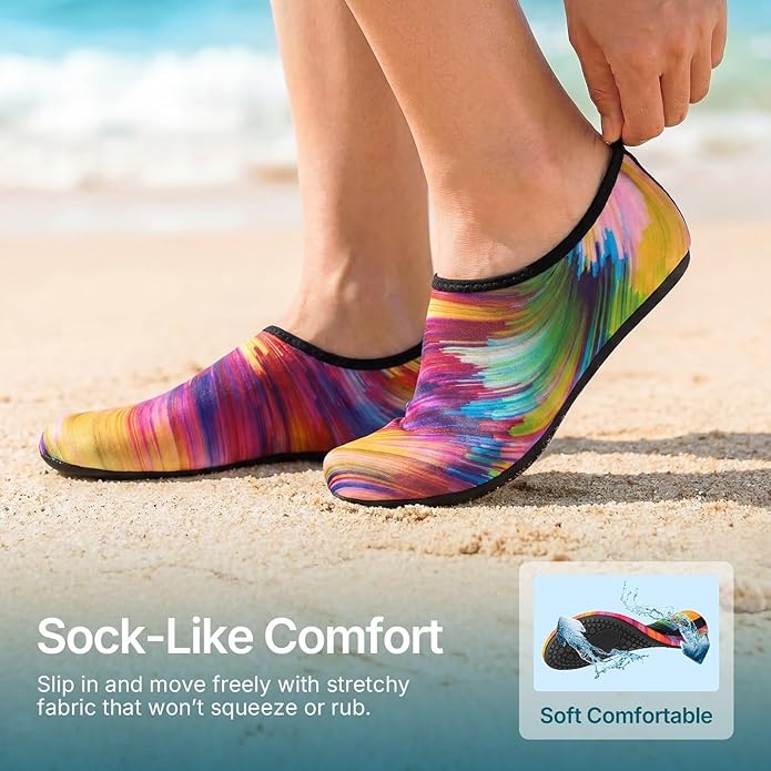 Water Shoes for Women Men Quick-Dry Aqua Socks Swim Beach Outfits Barefoot Yoga Exercise Wear Sport Accessories Pool Camping Must Haves River Hiking Adult Youth Size