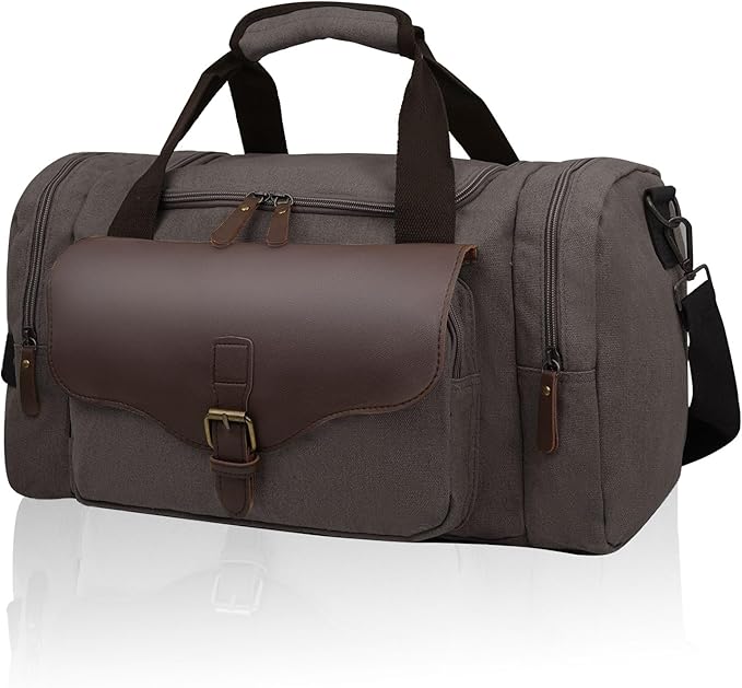 22L Lightweight Travel Duffle Bag - Approved Under Seat Carry-On, Multi-Pocket Weekender Gym Bag with Adjustable Straps, Unisex Overnight Bag for Men & Women (Gray)