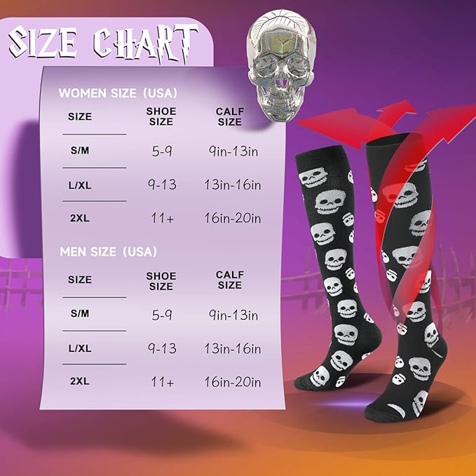 bropite Flora Compression Socks for Women & Men-Knee high 6 Pairs 20-30mmhg Support Running Nurse Travel