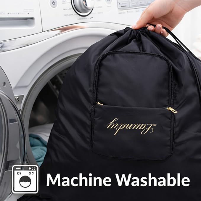 Travel Fanatics Laundry Bag for Dirty Clothes - Foldable Travel Laundry Bag for Suitcase, Hotels, Airbnbs, Cruises and Road Trips - Black