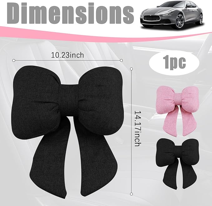 Cute Bow Car Headrest Pillow Breathable & Comfortable,Universal Car Headrest Pillow for Neck Support & Fatigue Relief,Head Rest Pillows for Cars Cute Cars Accessories for Women,Girl