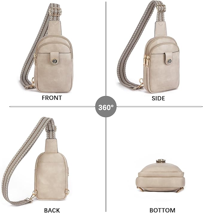 BOSTANTEN Sling Bag Crossbody Bags for Women Trendy Crossbody Purse Leather Chest Bag