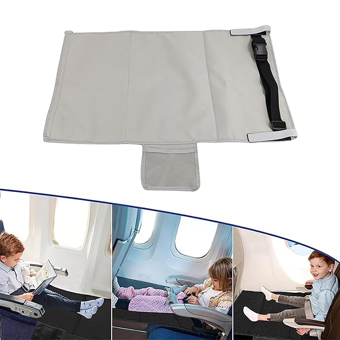 Toddler Airplane Bed, Kids Seat Extender Travel Bed, Portable Long Trip Flyaway Kid Seat Footrest, Must Have for Infant Sleeping & Rest, Toddler Travel Essential for Airplane (One)