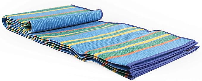 Camco Handy Mat with Strap - Perfect for Picnics, Beaches, RV and Outings - Blue/Green - 60" x 78" (42806)