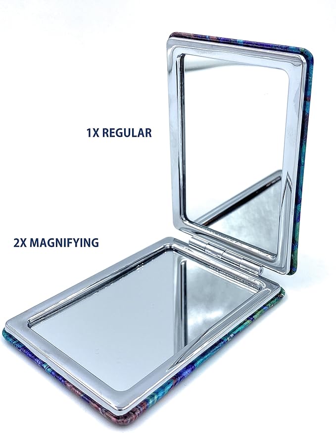Small Hand Mirror Rectangular Compact Magnifying Mirrors Mini Pocket Purse Mirror Compact Travel Mirror Water Lilies Gifts for Women