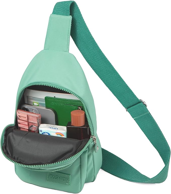 Banelu Small Sling Backpack Crossbody Bags for Women Men, Small Sling Bag Cross Body Bag Fanny Packs Crossbody Purses - Green