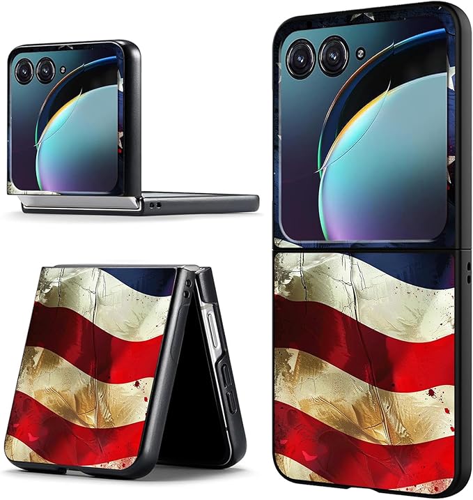 for Motorola Razr Plus 2025 Case,for Razor Plus 2025 Phone Case Cute Slim Hard PC Ultra-Thin Anti-Scratches Shockproof Protective Cover,Cute Flag