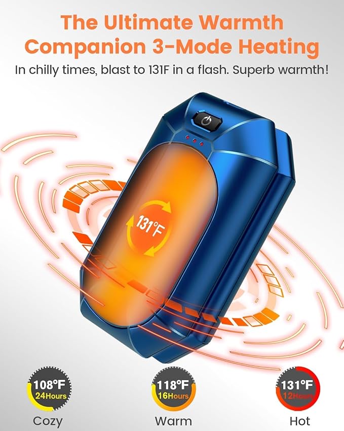 AI Hand Warmers Rechargeable 2 Pack, Electric Handwarmers Reusable, AI Smart Safe Heat Long Lasting Portable Pocket Heater, Warm Gifts for Men Women Outdoor Indoor Hiking Studying Hunting Golf Camping