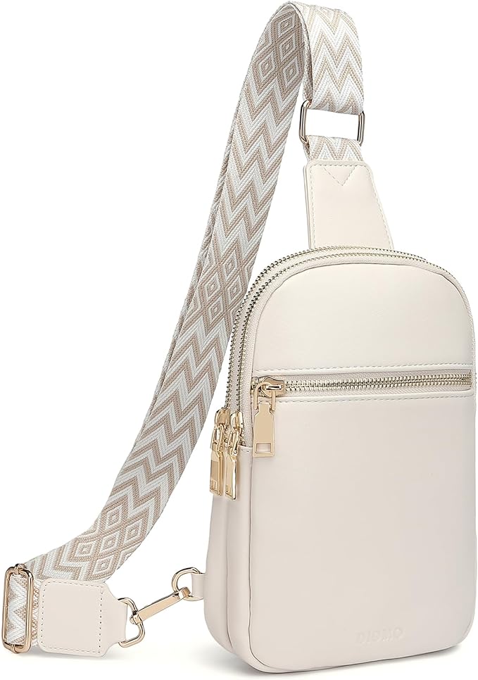 DIOMO Anti Theft Small Sling Bag for Women Cross Body Bag Trendy, RFID Fanny Packs Vegan Leather for Women Travel Belt Purse