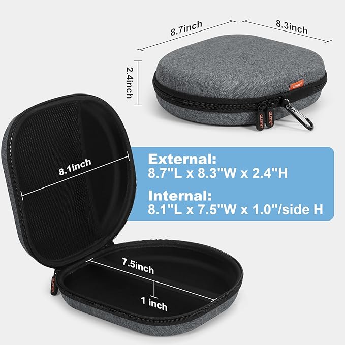 Hard Shell Headphone Case - Durable Zipper Travel Case Portable Carrying Pouch Bag Compatible with Sony WH-CH520/WH-CH720N, JBL Tune 510BT/720BT/520BT/770NC, Soundcore Q20 Q20i Q30, Jlab Headphones