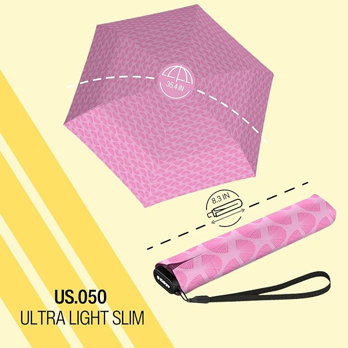 Knirps US.050 Ultra Light Pocket Size Manual Rain Umbrella with Carrying Case