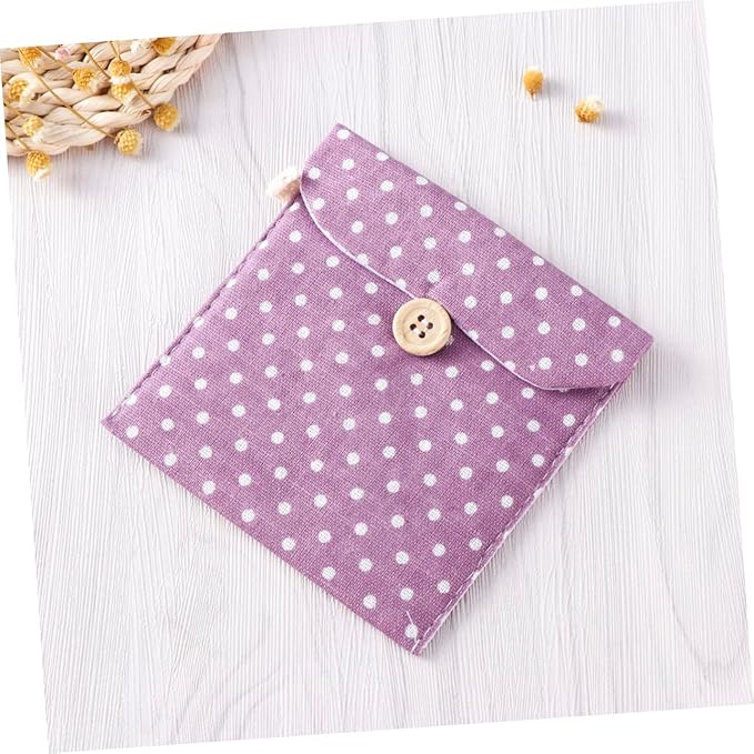 Women Sanitary Napkin Organizer Polka Dot Menstrual Pouch Portable Pad Holder Small Travel Toiletry Bag for Bathroom and Everyday Use