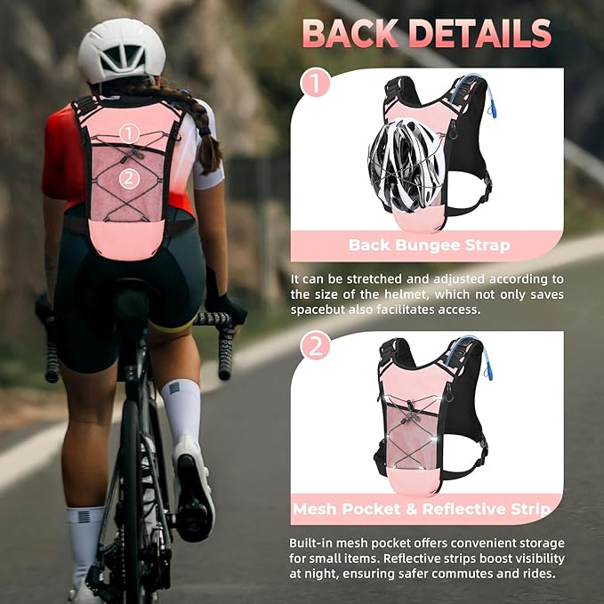 Criuage USA Patent Running Hydration Vest Backpack, Lightweight Chest Pack with 2.0L Water Bladder Bag Daypack for Hiking Running Cycling Race Marathon for Women Men