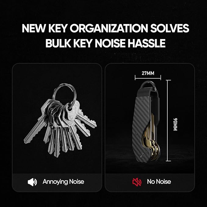 QEG Key Organizer,Keyholder Keychain, Compact Metal Key Case, Minimalist Key Fob,Keychain For Men,Holds 2-6keys