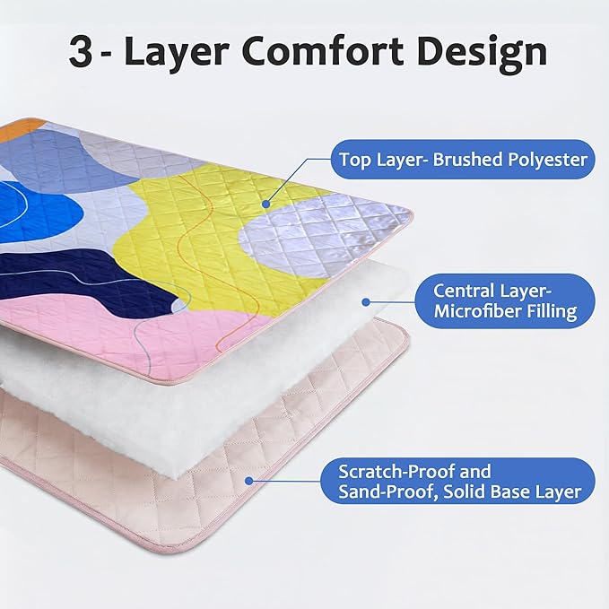 Exclusivo Mezcla Extra Large Waterproof Picnic Blankets 3 Layer, Sandproof and Foldable Outdoor Blanket for Beach Camping, Park and Travel