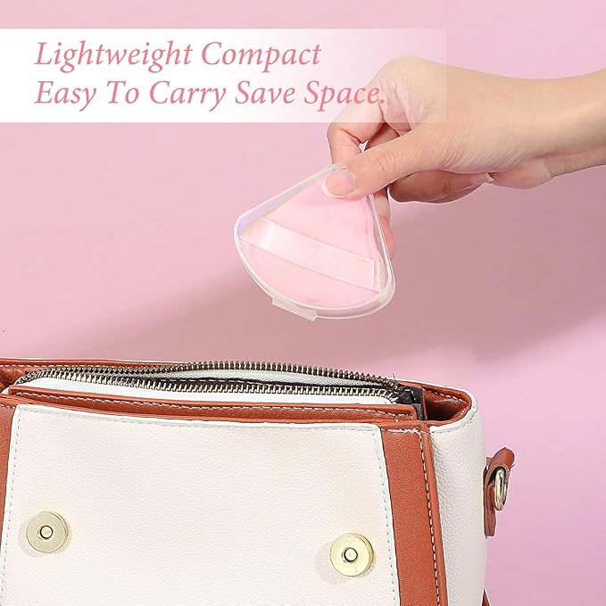12 PCS Powder Holder Cases Triangle Makeup Puffs Container Clear Make Up Sponge Storage Reusable Makeup Sponge Container Portable Cosmetic Puff Box Pocket Cosmetic Puff Box for Travel