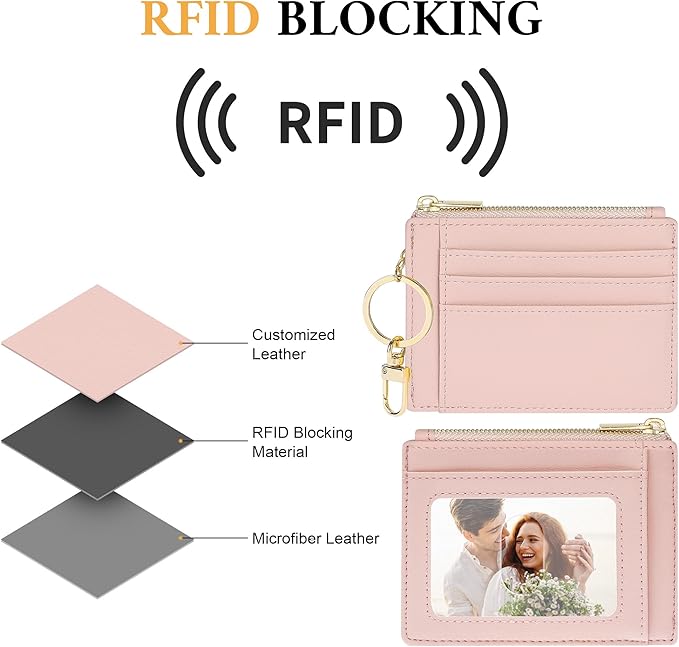 Sodsay Card Case Slim Front Pocket Wallet for Women Credit Card Holder with Keychain | Slim, Credit Card Holder, Front Pocket, with Keychain | Slim