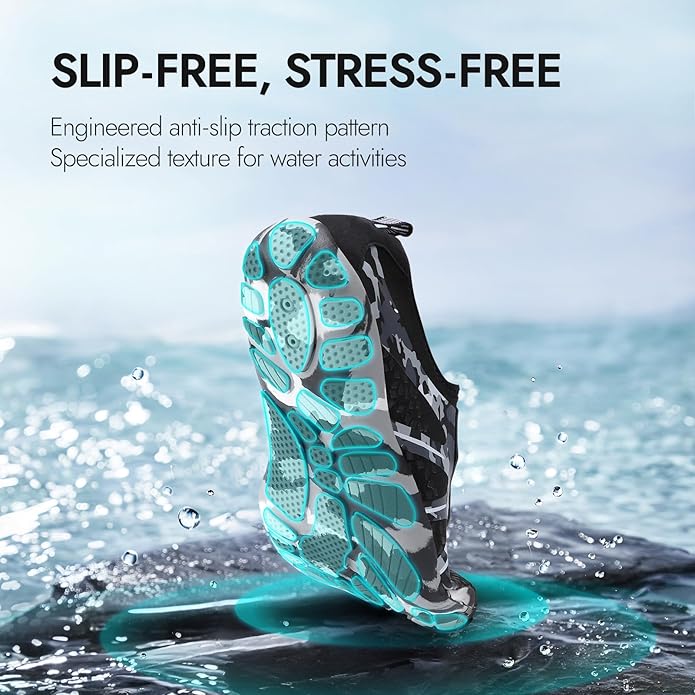 ATHMILE Hiking Barefoot Water Shoes for Women Men Beach Swim Aqua Pool River Quick Dry Athletic Wide Toe Outdoor Sport Kayaking Boating Rock Climbing Yoga Lake