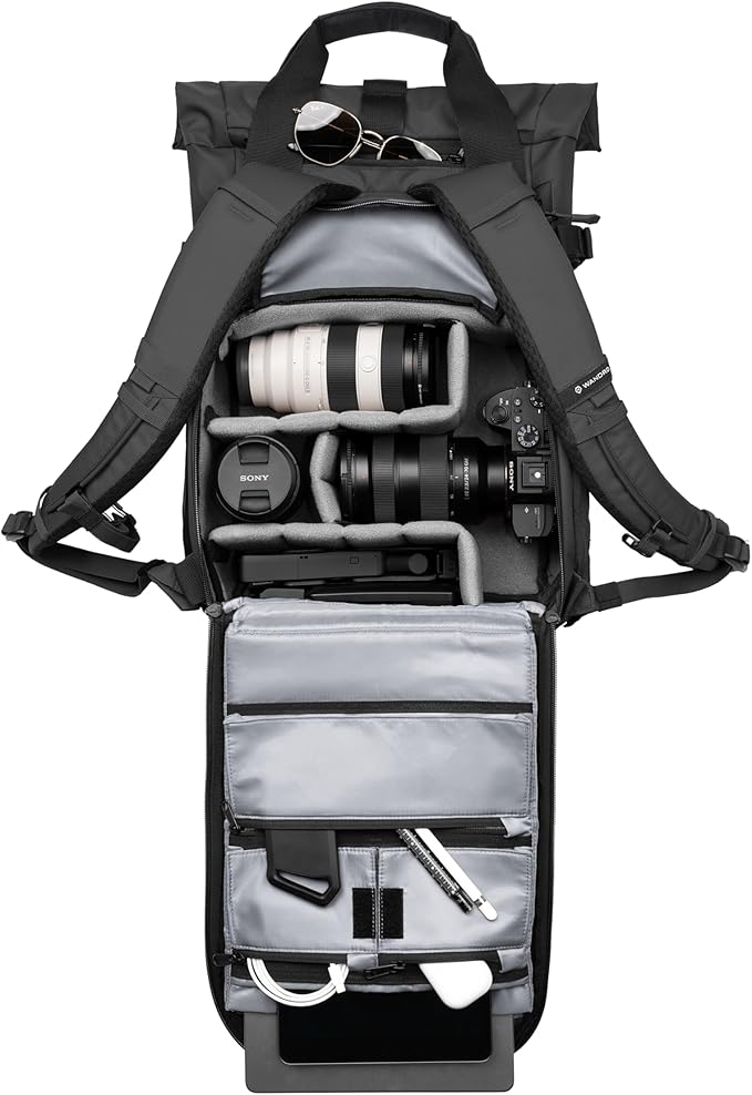 WANDRD PRVKE Rolltop 15L V4 Photography Bundle – Compact Travel Camera Backpack with Essential Camera Cube and Laptop Sleeve